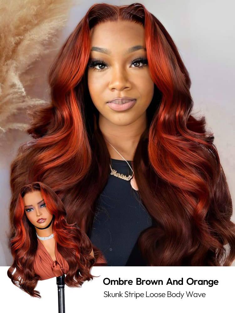 Ombre Brown And Orange Body Wave