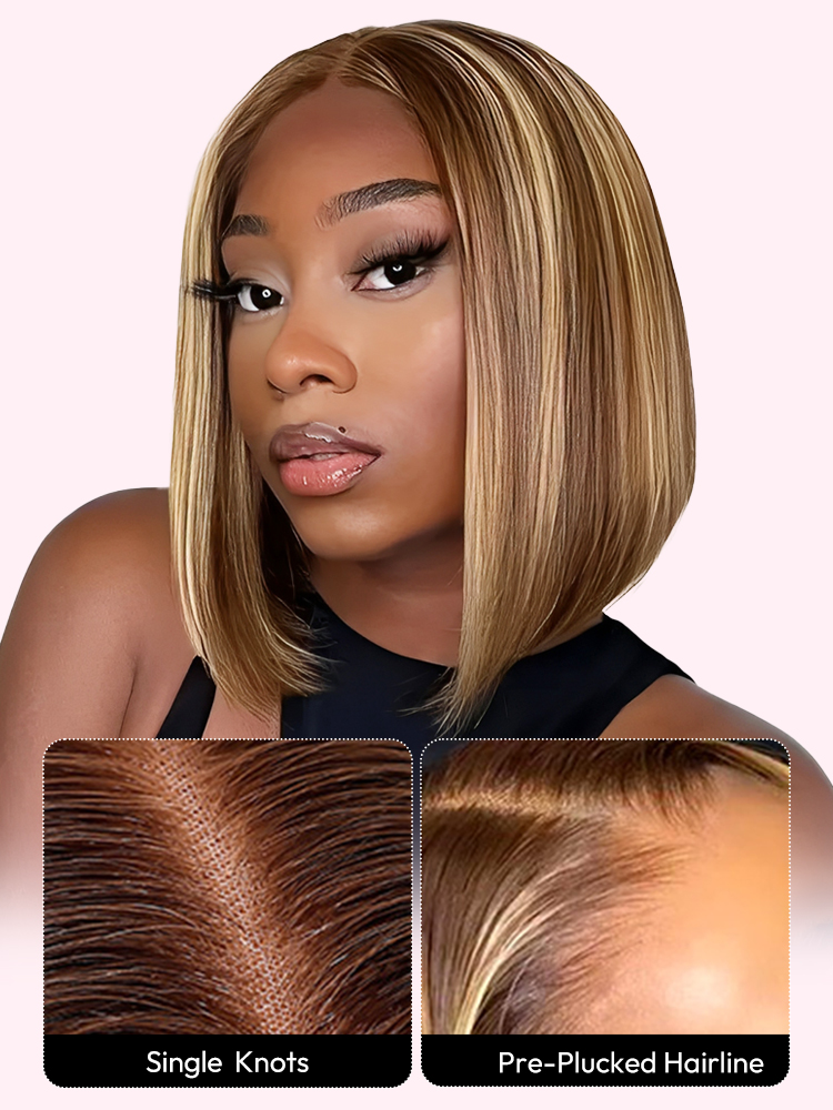 Straight Highlight Bob Wig