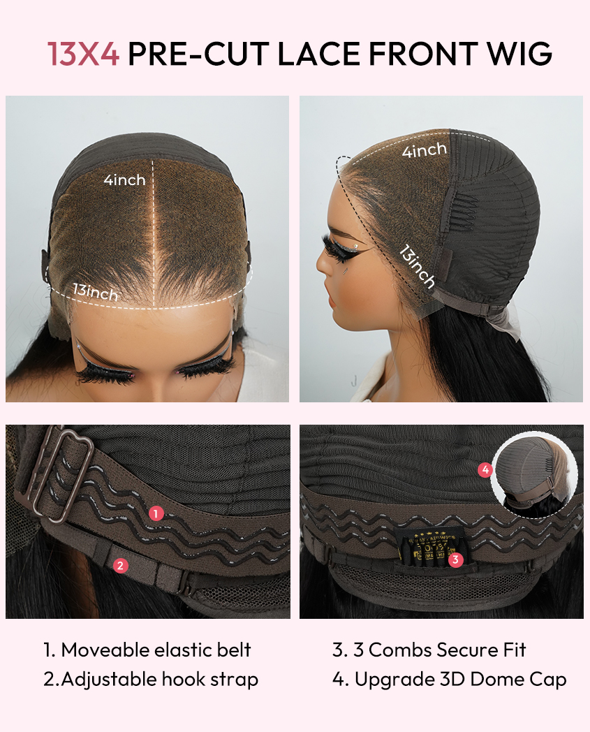 13x4 Pre Cut Lace Front Wig With Dark Brown Curly 13x4 Pre Cut Lace Front Wig With Dark Brown Curly