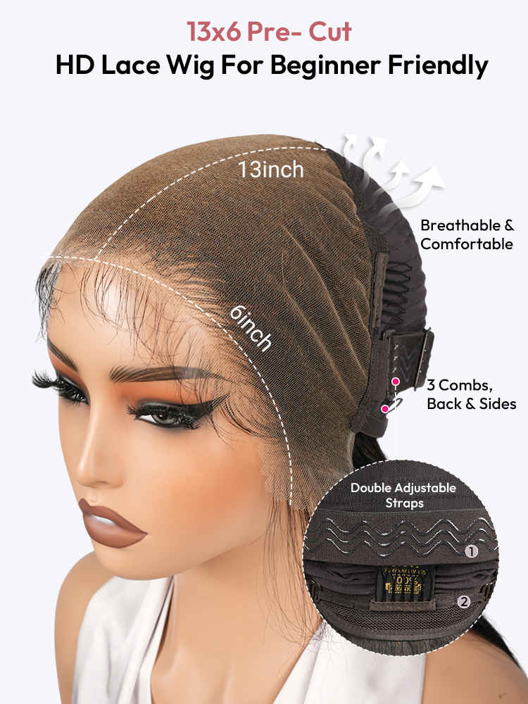 13x6Pre-Cut HD Lace Wig For Beginner Friendly 13x6Pre-Cut HD Lace Wig For Beginner Friendly