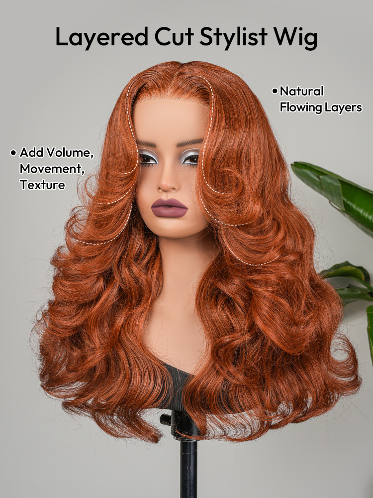 Burnt Orange Pre-Everything Ocean Wave Wig Burnt Orange Pre-Everything Ocean Wave Wig
