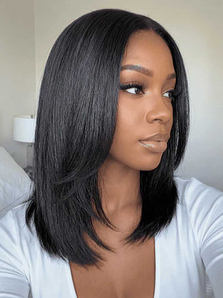 Layered Light Yaki Straight Wig