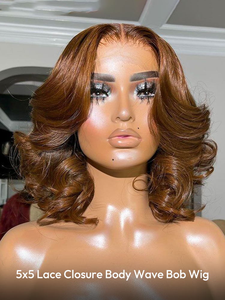 5x5 Lace Closure Body Wave Bob Wig