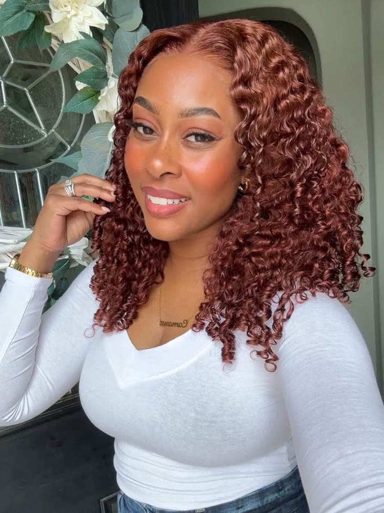 Reddish Brown Curly Wig