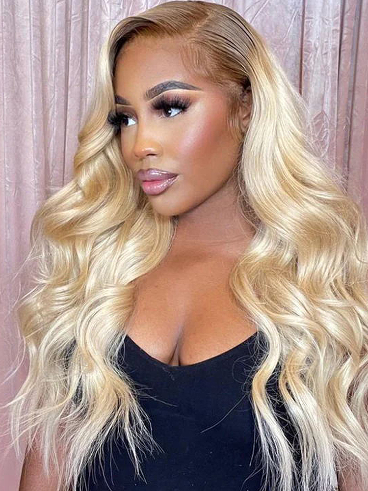 Body Wave Blonde With Dark Roots Wig