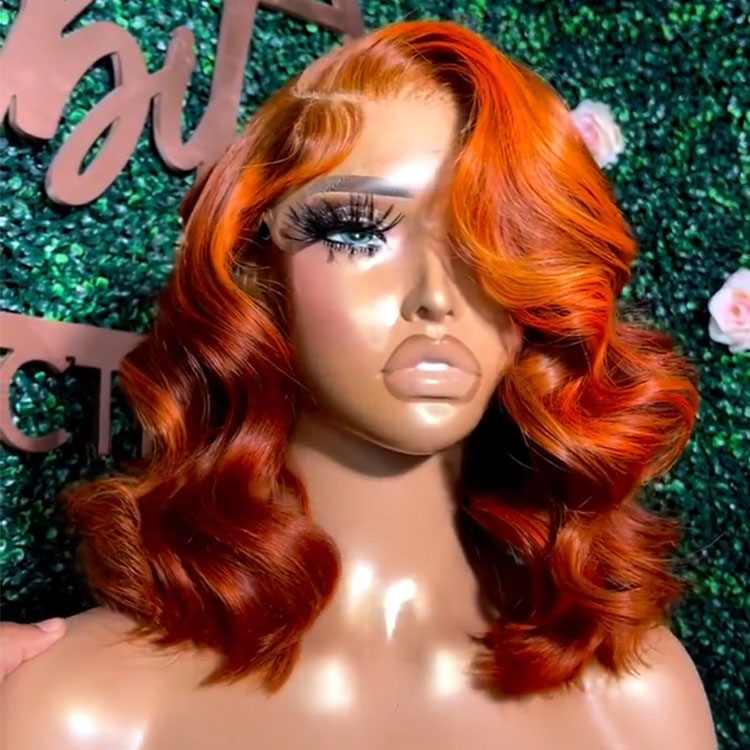 Jacinth - Copper Red Bob Wig Colored Hair 14 Inch Bob -West 