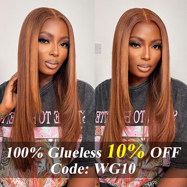 Brown Layered Straight Wig 