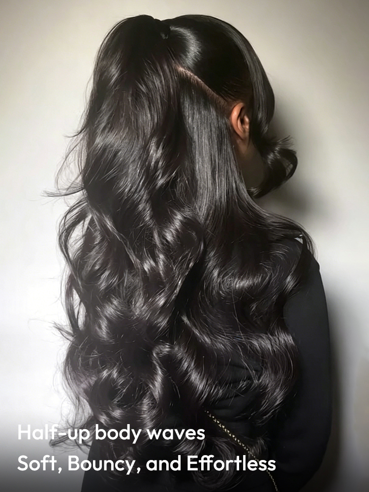 Half-up Body Waves Wig