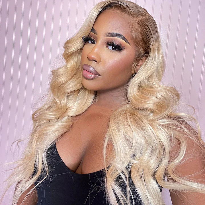 Body Wave Blonde with Dark Roots Wig