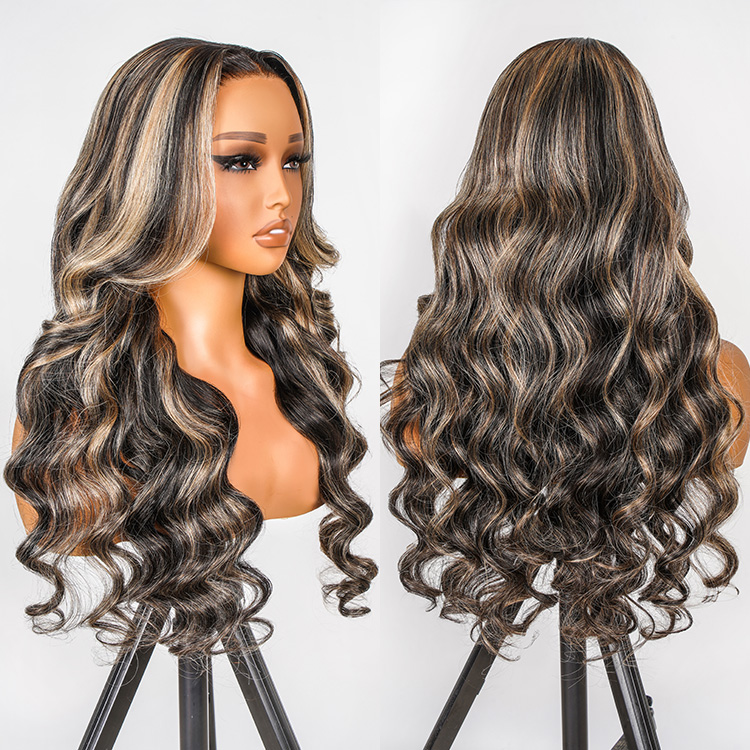 black wig with highlight black wig with highlight