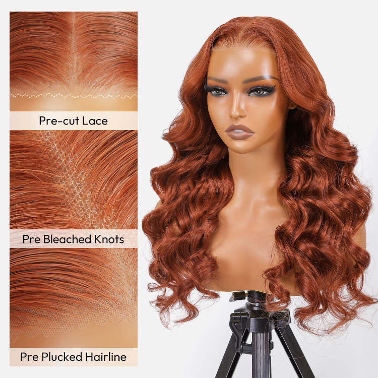 Body Wave Burnt Orange Wigs