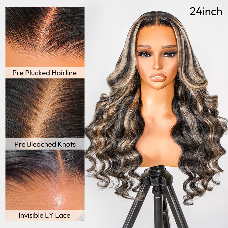 black wig with highlight black wig with highlight
