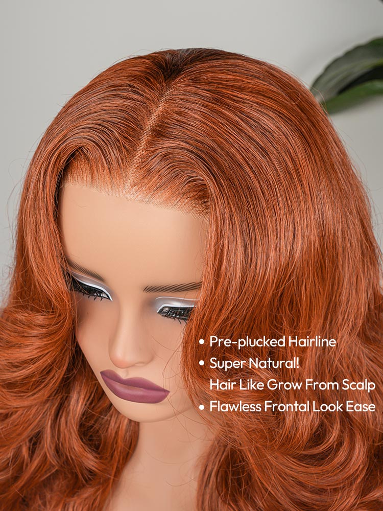 Ocean Wave Wig With Burnt Orange Colored Ocean Wave Wig With Burnt Orange Colored