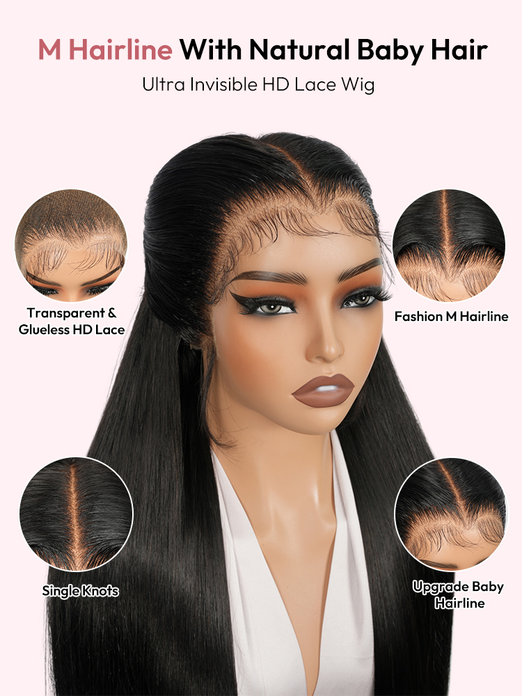 M Hairline With Baby Hair M Hairline With Baby Hair