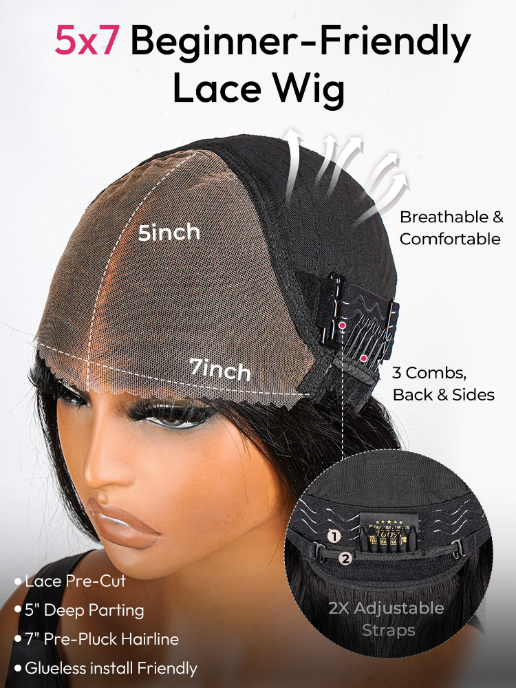 5x7 Beginner Friendly Lace Wig With Drawstring