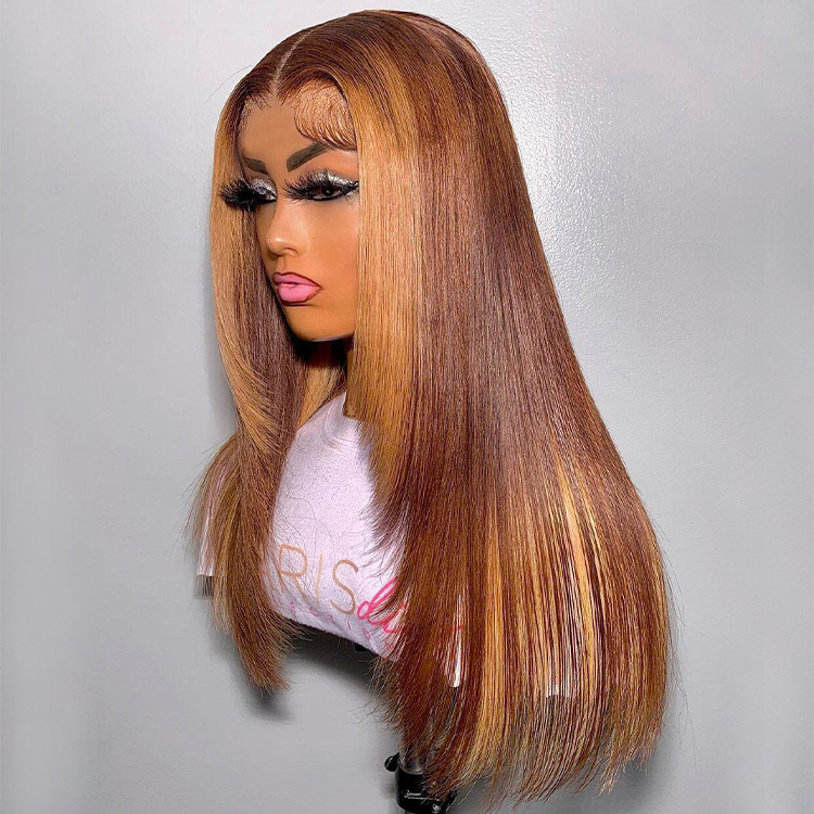 Brown Layered Straight Wig 