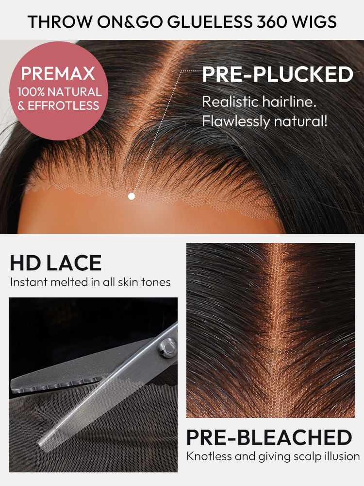 Throw On&Go Glueless 360 Wigs
