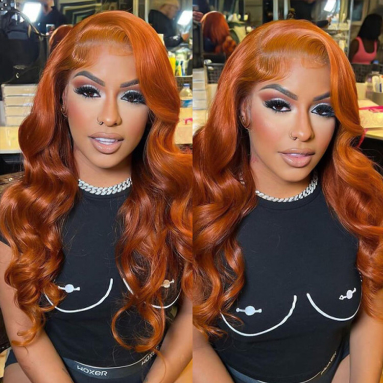 Body Wave Wig Copper Color