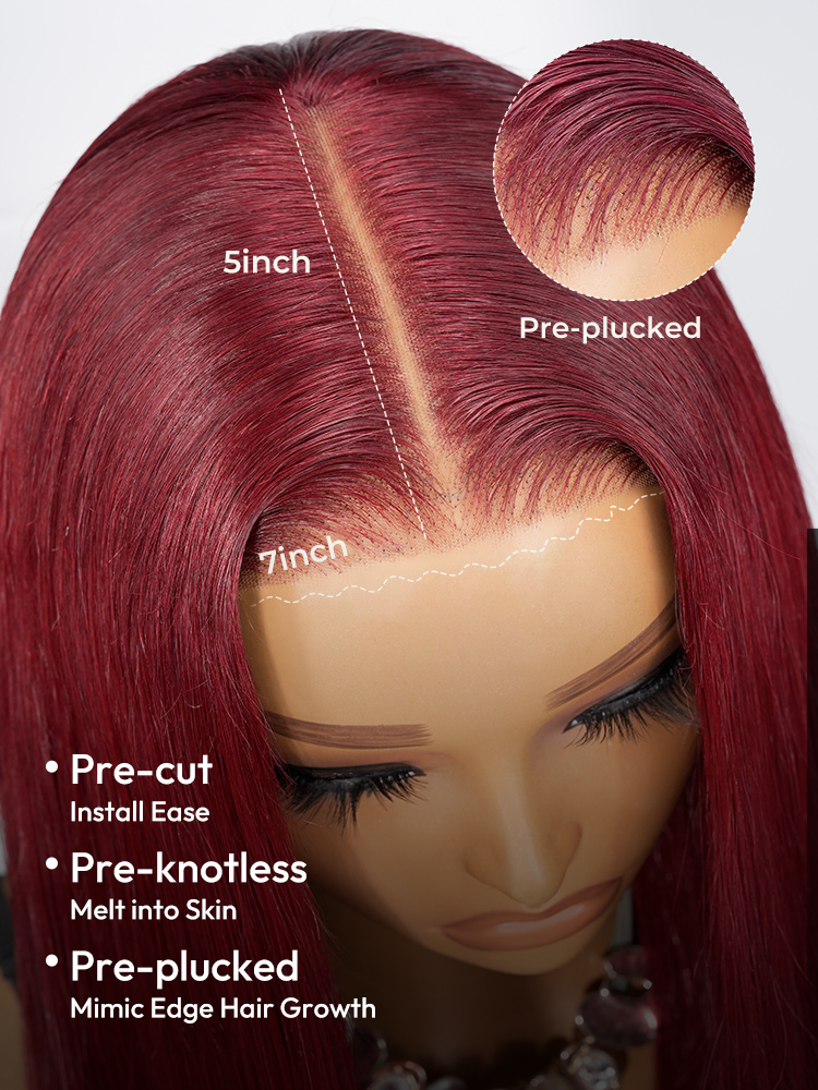 Glueless Wig Cherry Cola Red  Glueless Wig Cherry Cola Red