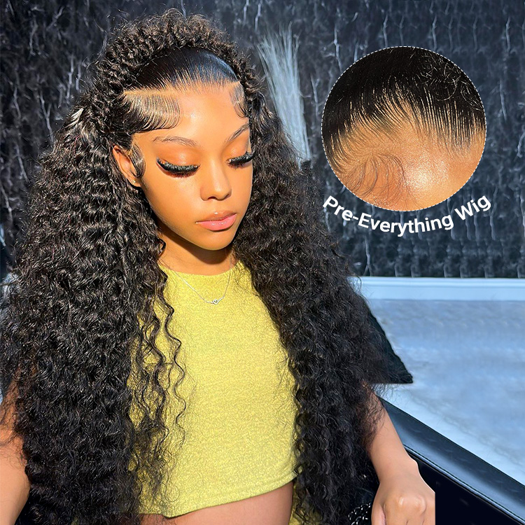 Glueless Water Wave Pre Braided Human Hair Ready To Go 13*6 Pre Cut Super Invisible LY Lace Wigs