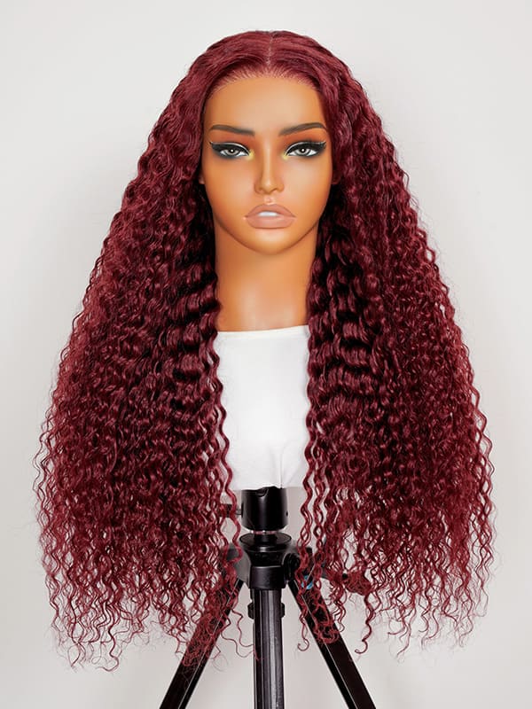 Burgundy Deep Wave Wigs