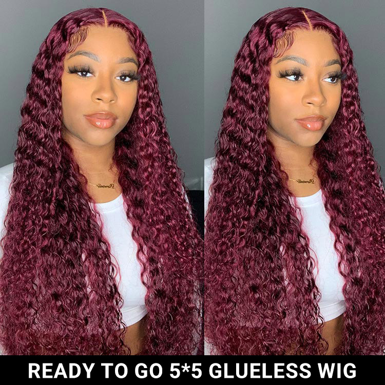 Burgundy Deep Wave Wigs