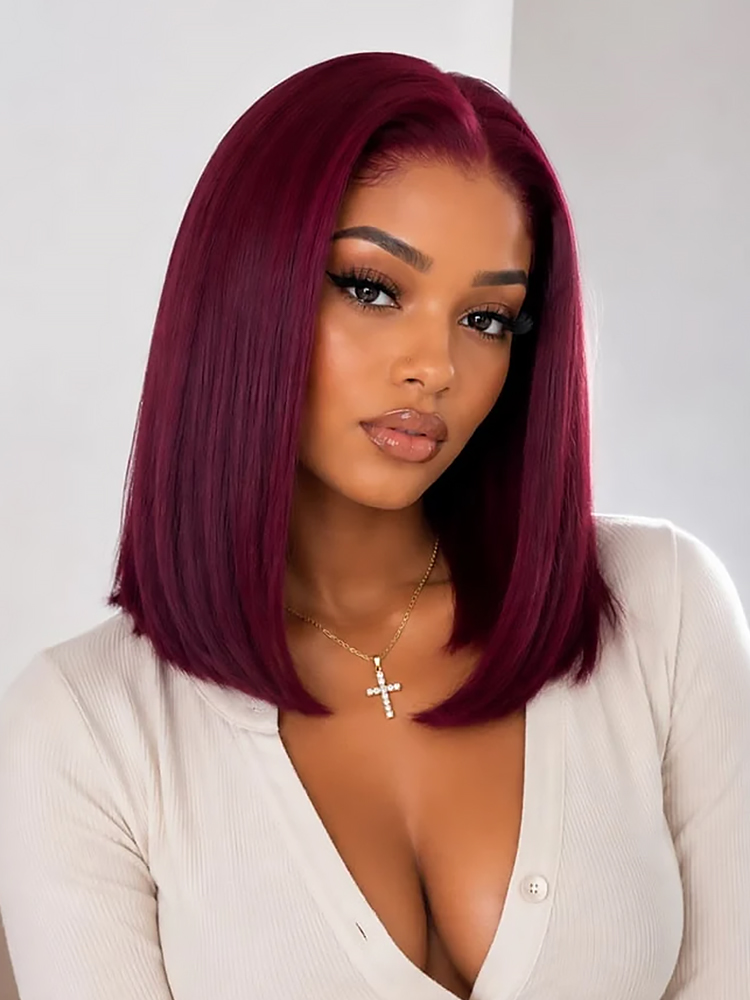 Burgundy Straight Bob Wig