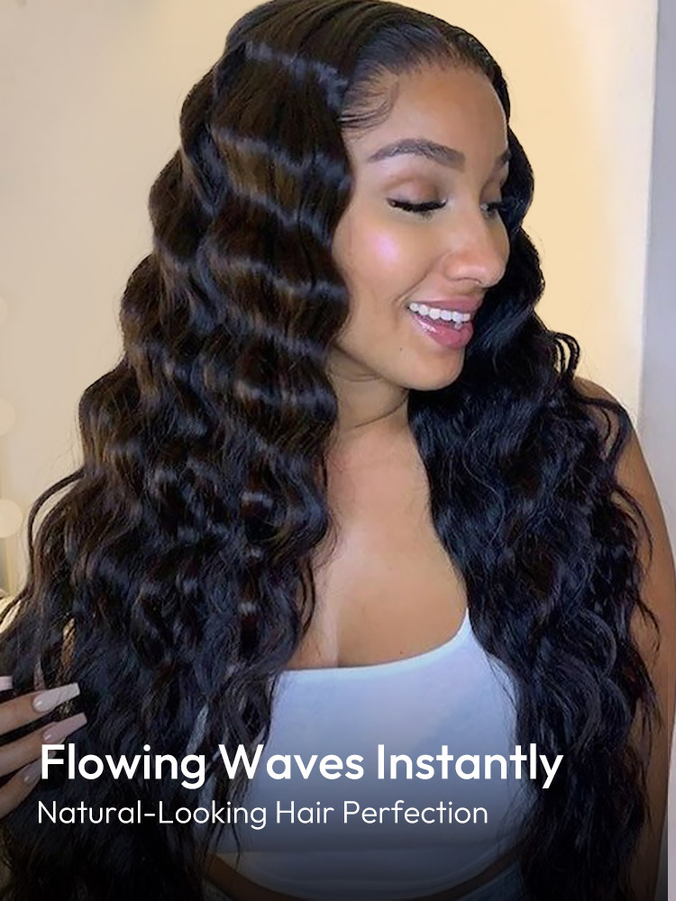 Loose Deep Wave Wigs With Deep Parting