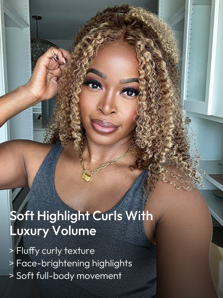 Curly Blonde Balayage Wigs