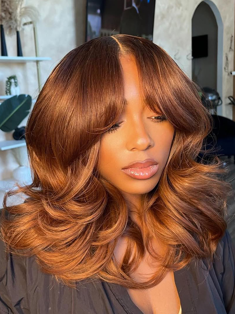 Cinnamon Brown Colored Wig Cinnamon Brown Colored Wig