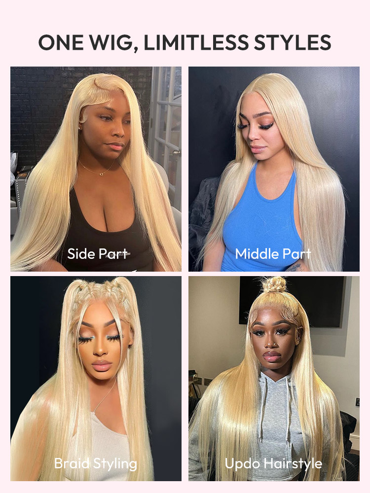613 Pure Blonde Straight Wig