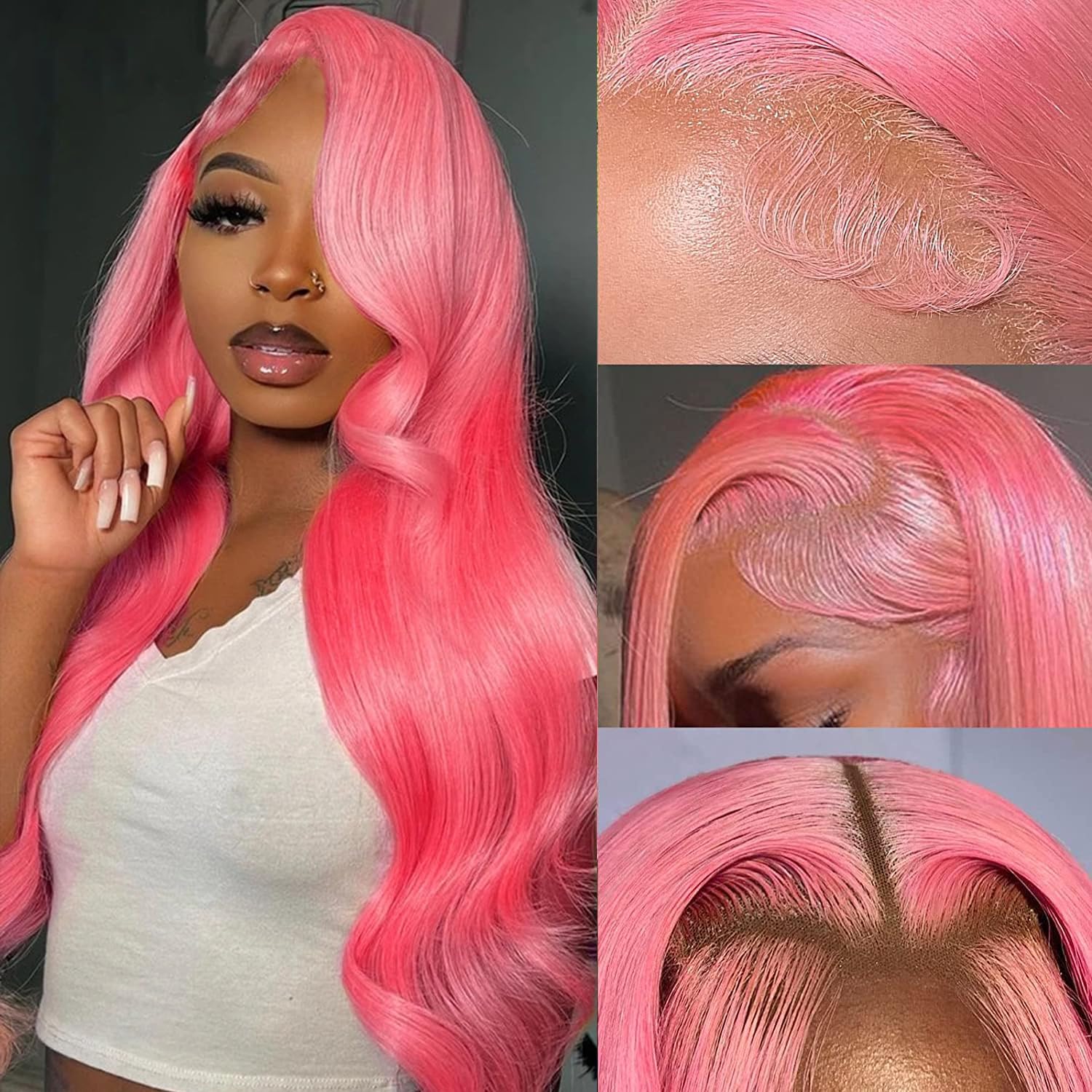 Pink Body Wave Wigs Pink Body Wave Wigs