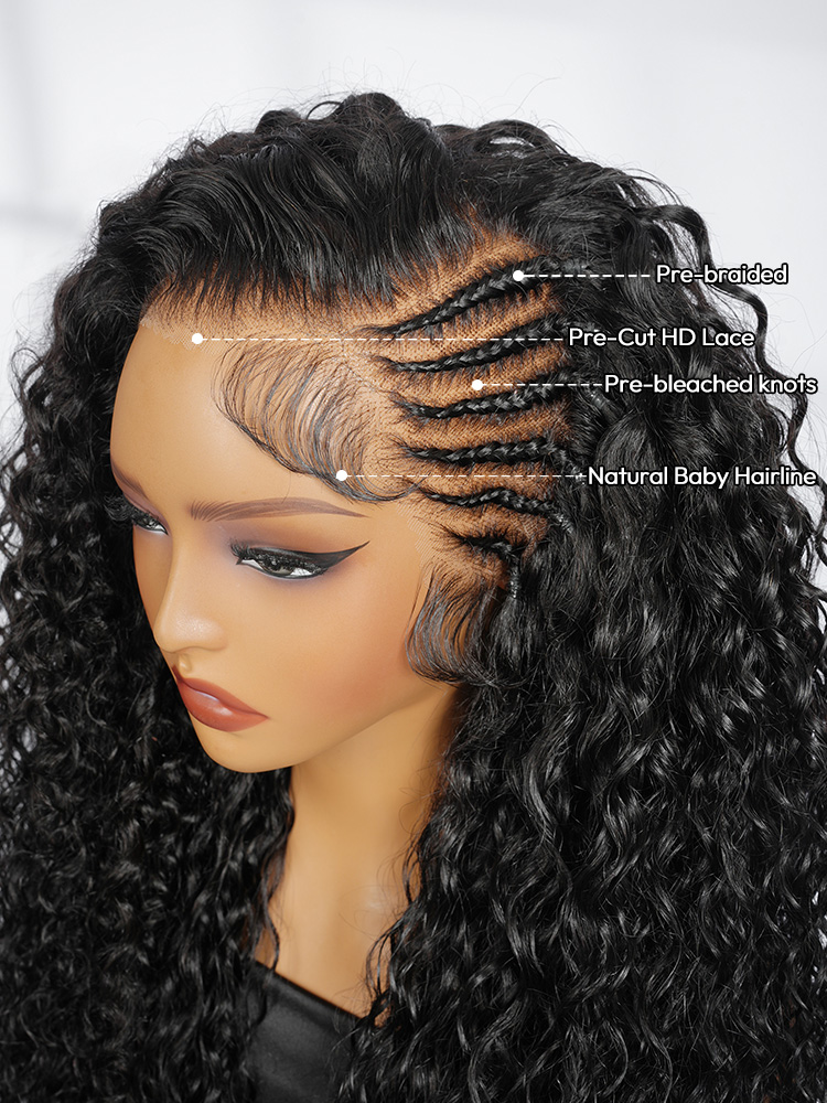 Pre-Braided Wig Natural Wave Wig