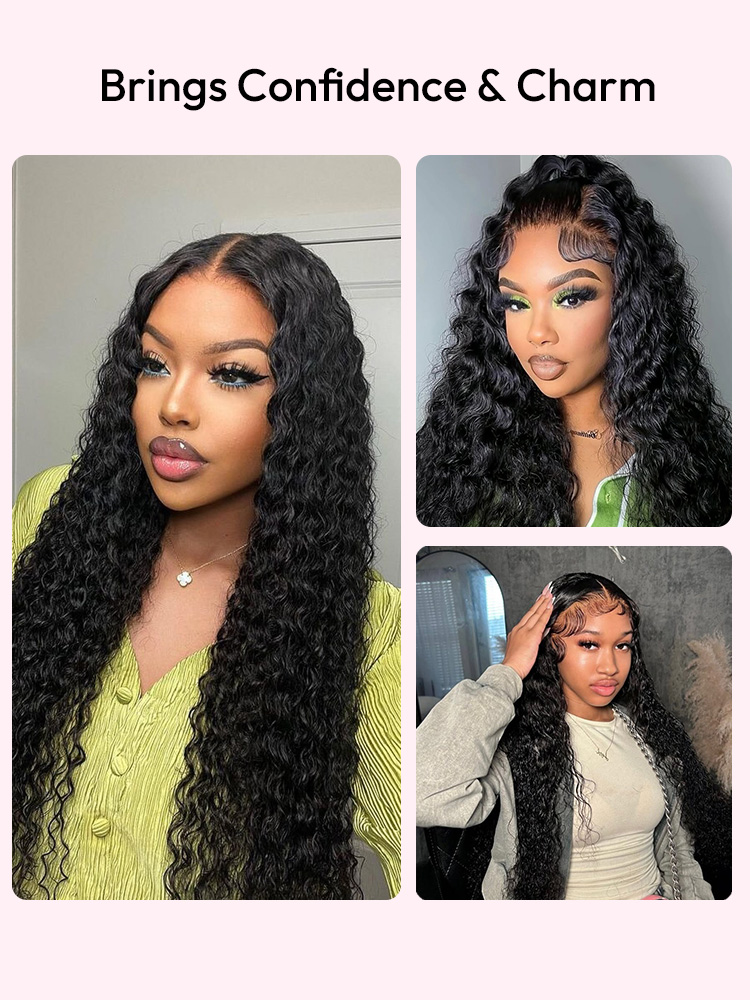 Natural Water Wave Lace Front Wigs