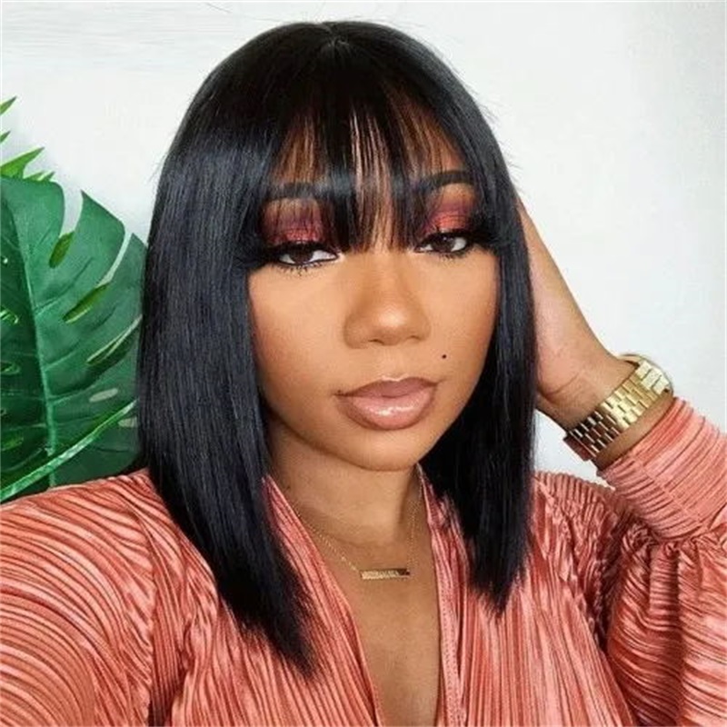 straight bob wig with bangs