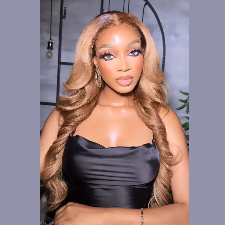 Mix Colored Ombre Human Hair Lace Front Wigs