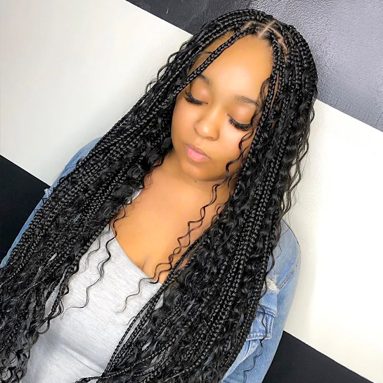 Boho Knotless Box Braids Wigs Boho Knotless Box Braids Wigs