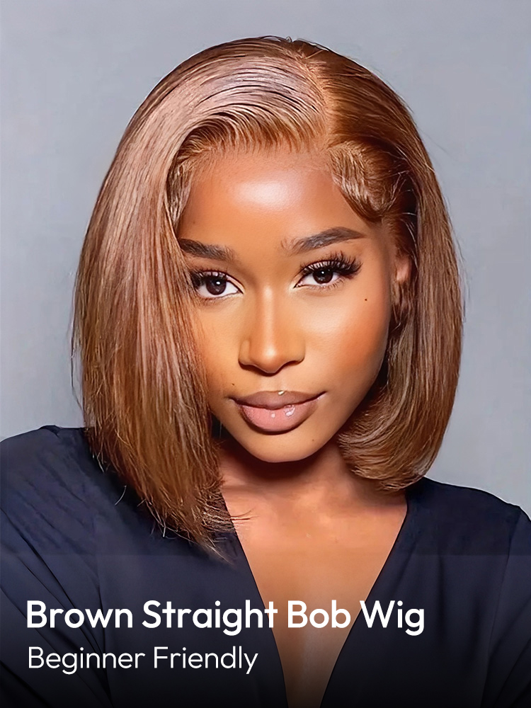 Glueless Short Brown Bob Wig