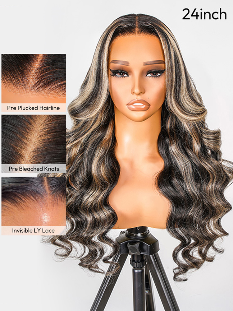 Honey Blonde Highlights Wig