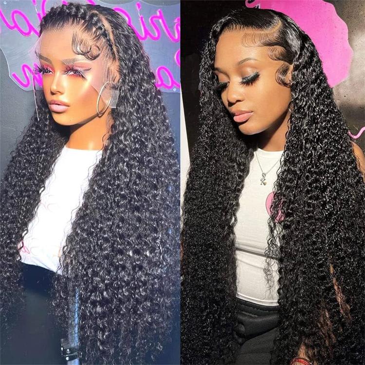 Deep Wave HD Transparent Lace Frontal Wigs Deep Curly Invisible HD Lace Wigs 
