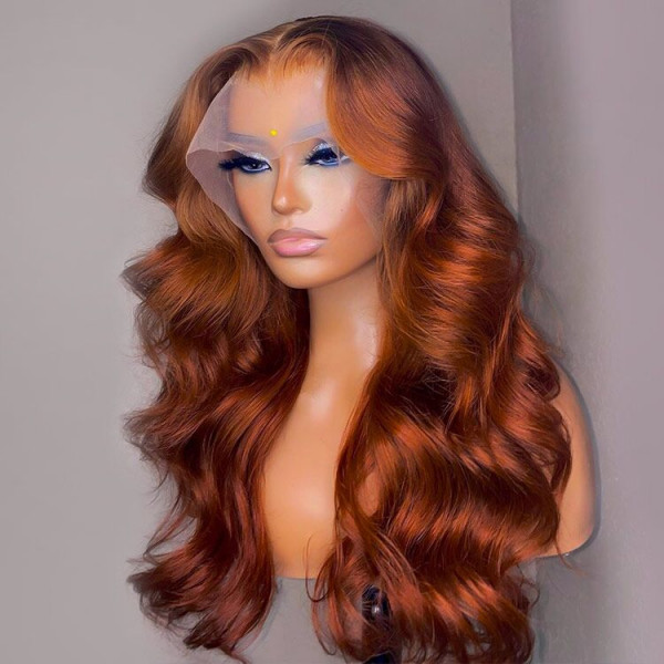 Body Wave Burnt Orange Lace Wigs