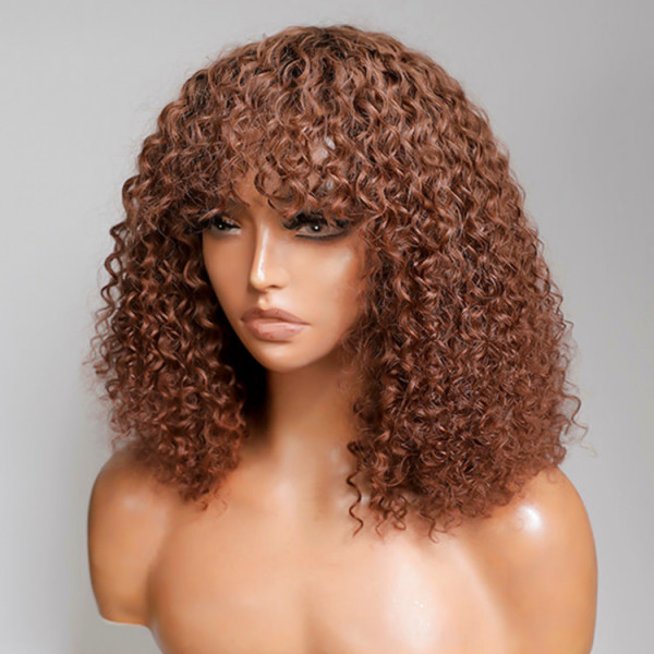 Curly Bob Wig With Bangs