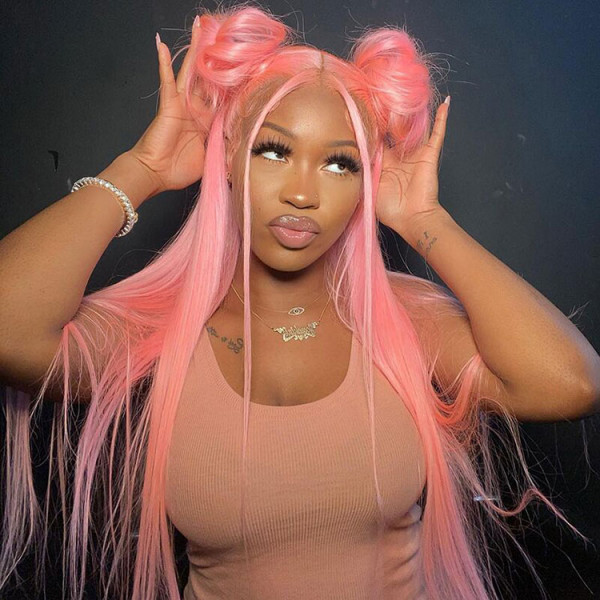 pink straight wig