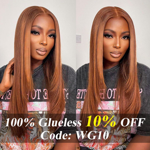 Brown Layered Straight Wig 