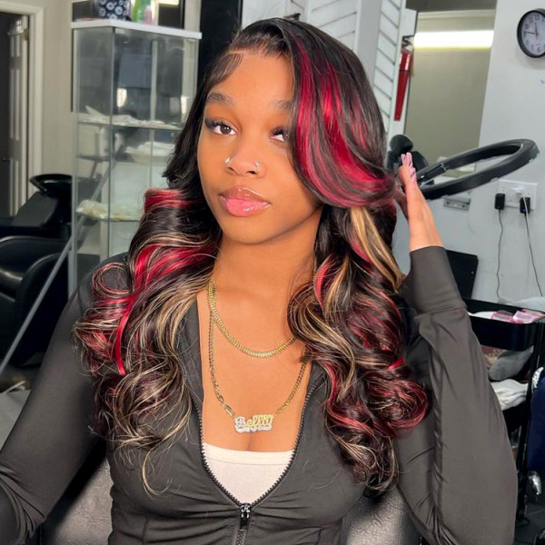 body wave highlight frontal wig