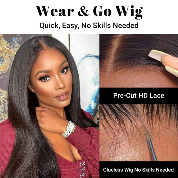 kinky straight human hair wig