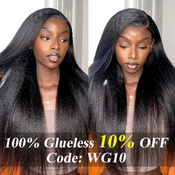 glueless kinky straight wig