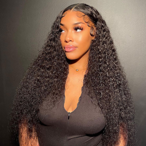 Natural 4C Edges Curly Lace Front Wig Curly Human Hair -West Kiss Hair