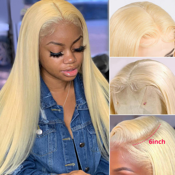 613 Blonde Wigs Straight Hair 13x6 Frontal Wigs -West Kiss Hair