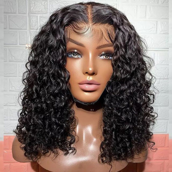 Glueless Ready And Go Wigs - Short Water Wave Bob Wig HD Lace Bob Wigs